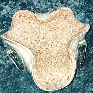 Cenicero Murano Art Glass Bowl with Gold Speckled Design